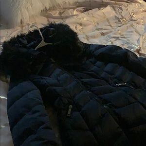 Tahari Womens Winter Coat Size Small Navy Blue